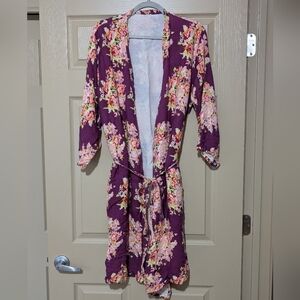 Floral Purple Kimono Robe